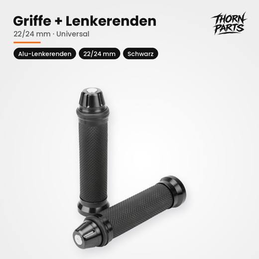 Griffe mit Alu-Lenkerenden, Schwarz