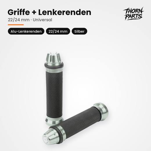 Griffe mit Alu-Lenkerenden, Silber