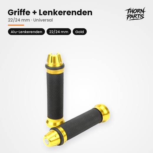 Griffe mit Alu-Lenkerenden, Gold