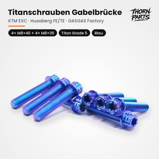 Gabelbrücke 4× M8×40 + 4× M8×35, Blau